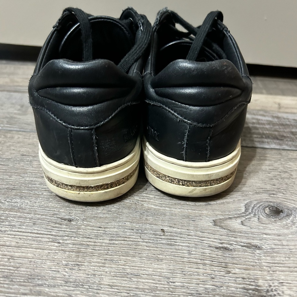 Birkenstock bend low Black Leather Low-Top Sneakers with Off-White Sole cork - Picture 7 of 13